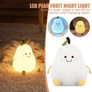 LED Night Light Pear Shaped USB Rechargeable Bedroom Lamp  Silicone Light`