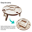 Camping Wine Picnic Table Folding Snack Table with Wine Bottle and Glass Hold