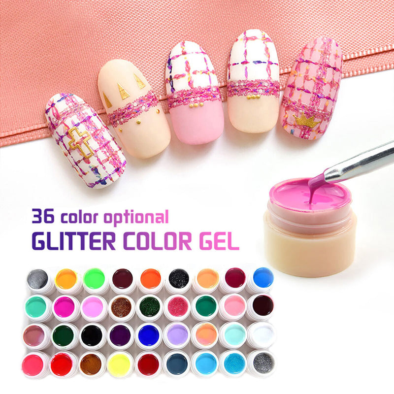 Gel Nail Polish Kit - 36 Colors Nail Polish Set with Brush for Drawing Manicure