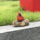 Ornament Yard Decoration Simulation Red Bird Courtyard Decor Tree Stump Bird