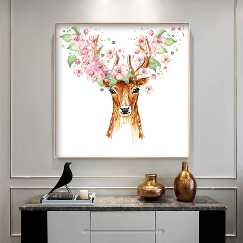 DIY Mosaic Full Round Drill Painting Kit Flower Deer Diamond Drawing Gift