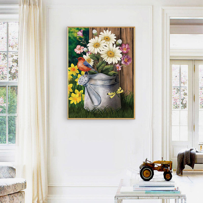 Bird and Flower Oil Paint By Numbers DIY Handpainted Picture Craft Home Decor