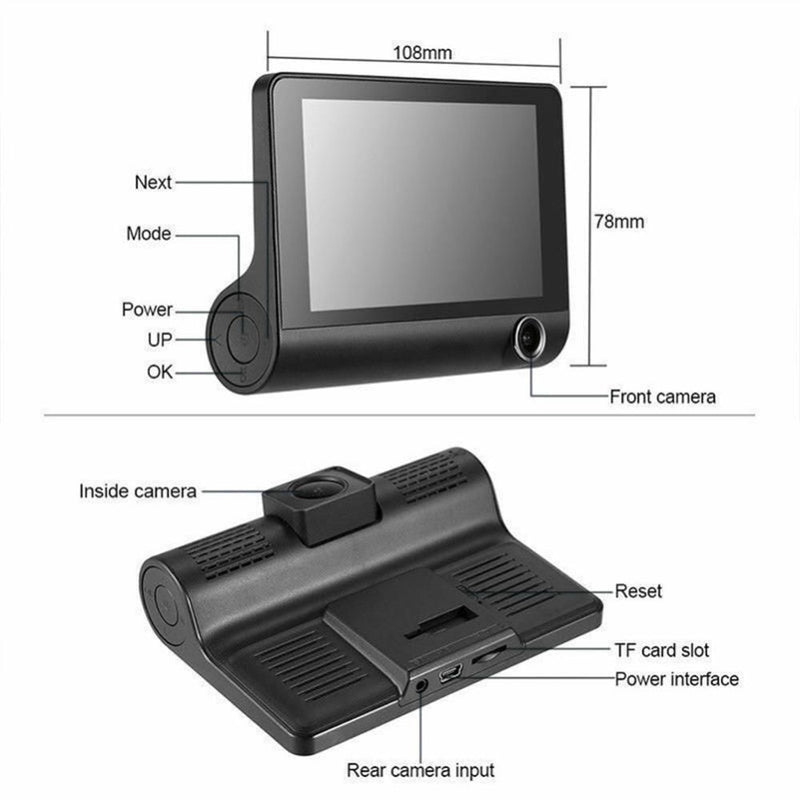 DVR Dual Lens Dash Cam Car Camera 3 Lens Camera Dash Cam Video Recorder Camera