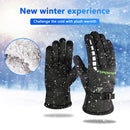 Winter Men Warm Windproof Ski Fleece Gloves with Buckle Thickened (Green) Newly