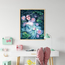 Hand Painted Lotus Girl Oil Paint By Numbers Kit DIY Acrylic Painting Decor