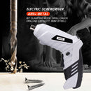 Electric Screwdriver Rechargeable Power Drill Screw Installation (White) Newly