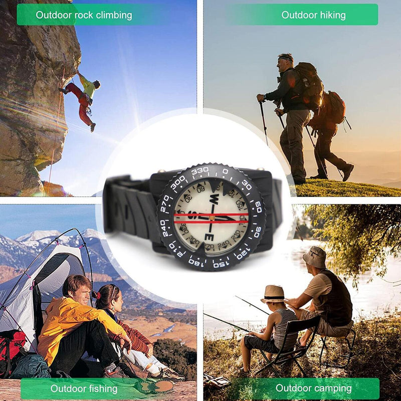 50m Diving Compass Underwater Cave Camping Compass With Wrist Strap Diving Watc&