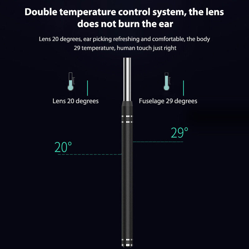 Ear Wax Cleaning Earpick Otoscope Ear Sticks Camera Endoscope (5.5mm Black)