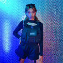 Punk Women Oxford Cloth Vest Bag Street Hip Hop Sport Solid Chest Shoulder Pa