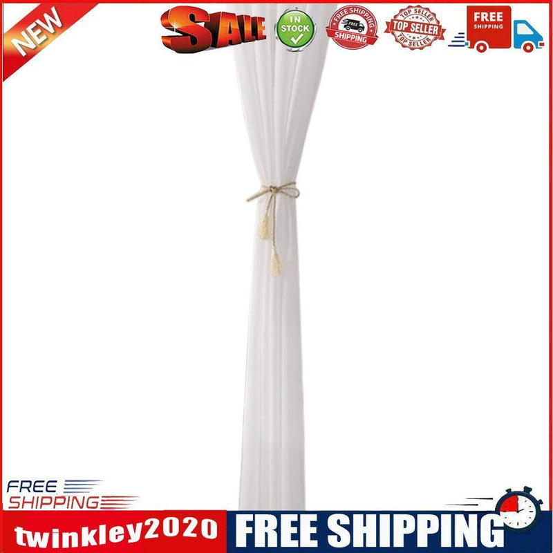 Solid White Yarn Curtain Window Tulle Curtains for Living Room