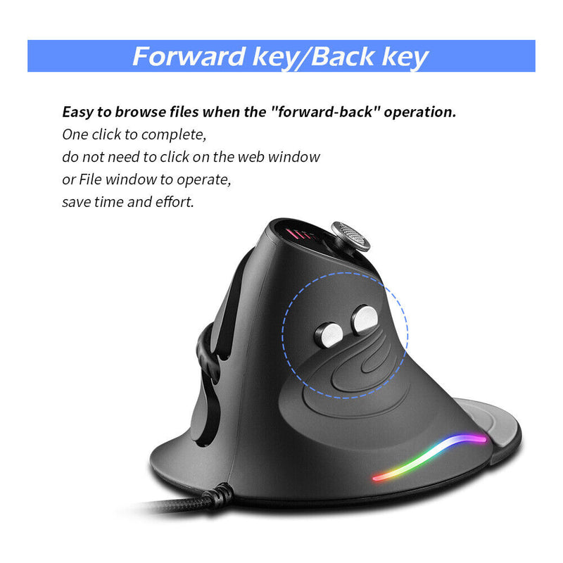 ZEALOTES Gaming Mouse Upright Optical Mouse Wired 12 Buttons Desktop Game Mouse