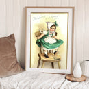 Girl on Chair Oil Paint By Numbers Kits DIY Handpainted on Canvas Wall Art Craft