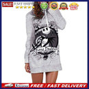 Women Hooded Tops Long Sleeve Print Loose Casual Long Section Pocket Pullovers