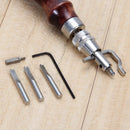 1 Set 5 in 1 Leather Tools Grooves Leather Groover Adjustable Width 1.5-20mm LED
