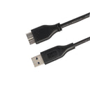 47cm 1.5ft USB 3.0 Male-A to USB3.0 Micro-B Data Cable Black