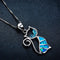Exquisite Fashion Women Elegant Gift Cat Pendant Opal Necklace Chain Jewelry