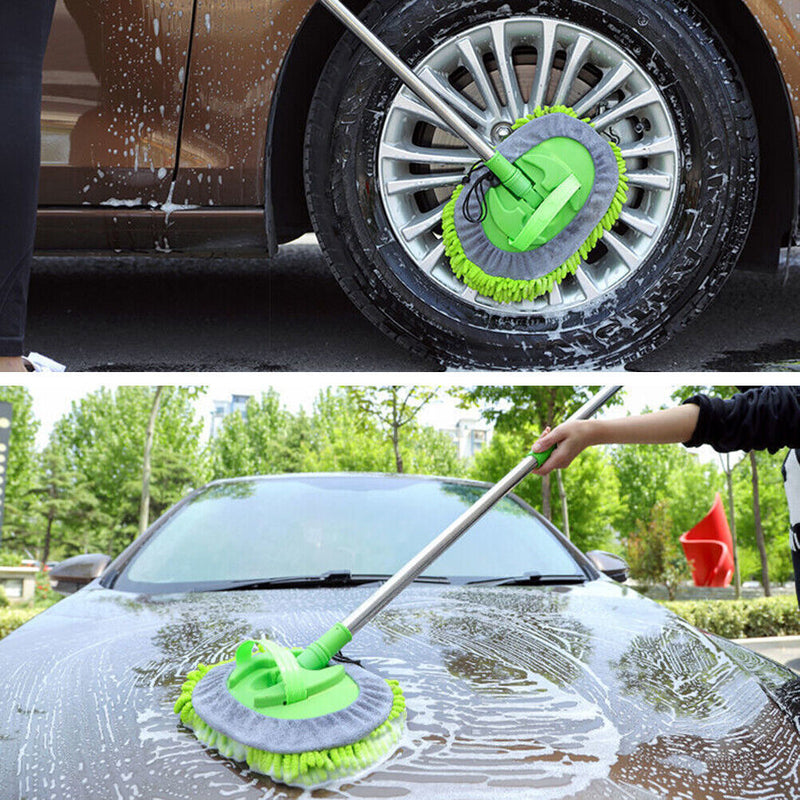 Adjustable Telescopic Car Wash Brush Kit Mop Long Handle Vehicle Cleaning Tool