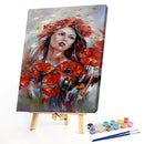 Girl Oil Paint By Numbers Kit DIY Acrylic Painting on Canvas Frameless Drawings