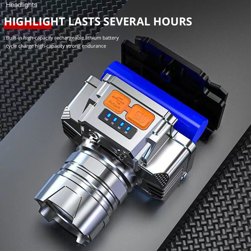 IPX4 Waterproof Safety Headlight Torch 200LM Camping Headlight USB Rechargeable