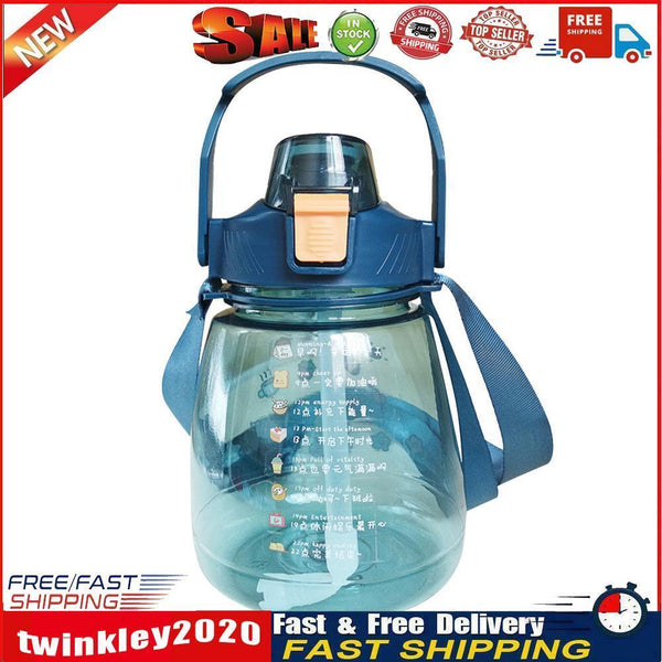 1300ml Drinking Water Bottle Big Belly Water Jug Cup Sports Bottle (Blue) Newly