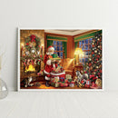 Full Cross Stitch 11CT Santa Gift Box Counted Embroidery DIY Christmas Wall Art