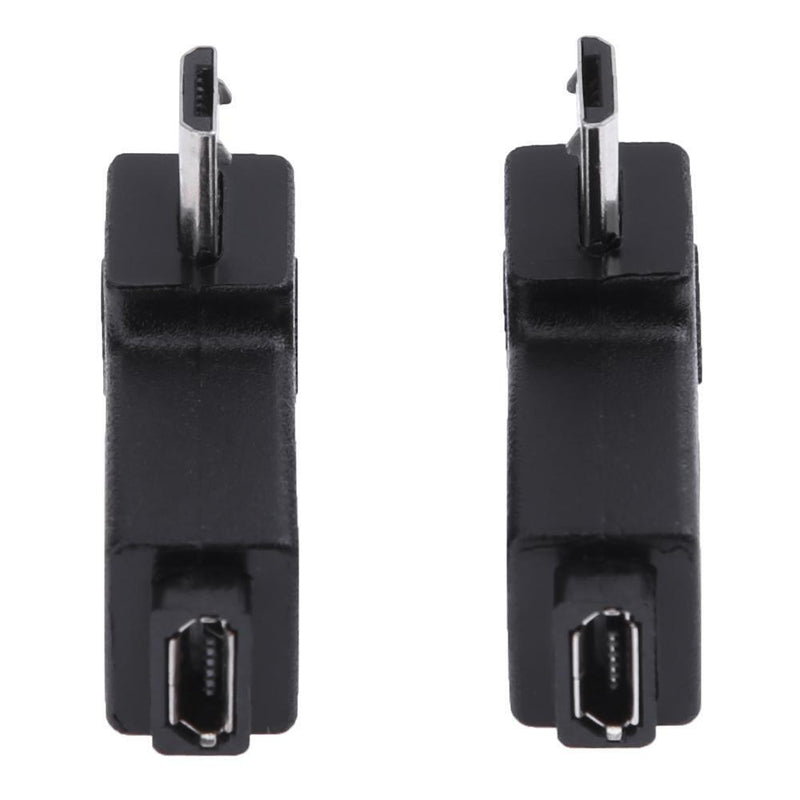 2pcs 90° Micro USB Female, Micro USB Male Adapter Male