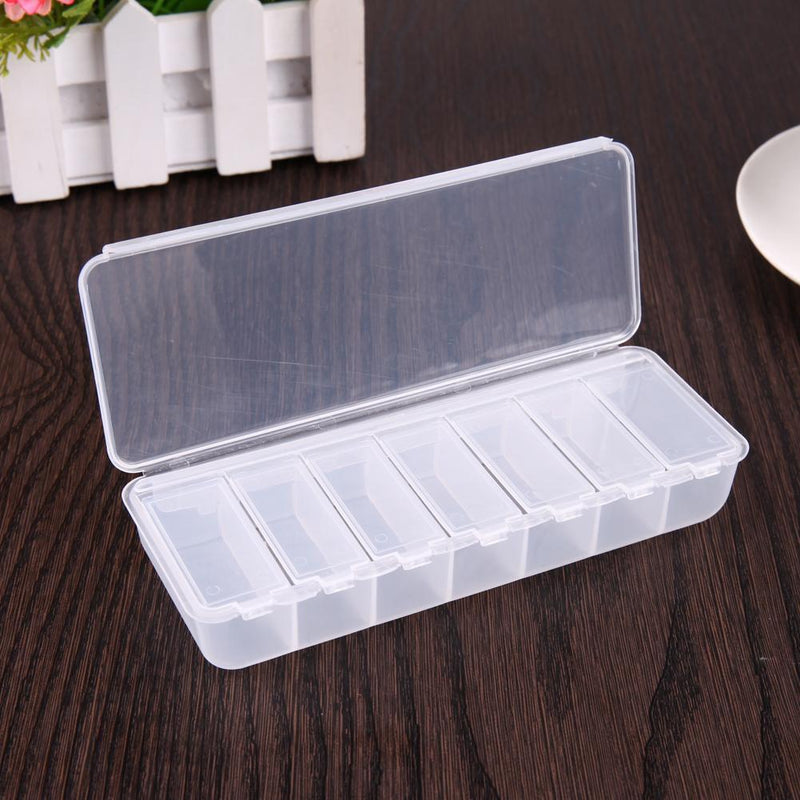 5pcs Large Travel Portable 7-Day Medicine Box Tablet Container(Clear)