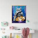 Stacking Cats Oil Paint By Numbers DIY Drawing Picture Kit for Adults Home Decor