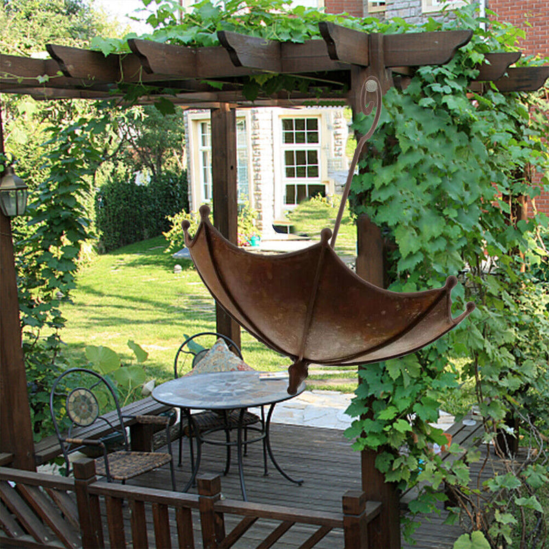 Umbrella Outdoor Bird Feeder Tray Garden Patio Metal Bird Feeders Crafts