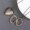 Carving Jewelry Chain Heart Shaped Pendant Necklace Photo Picture Locket