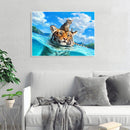 Painting By Numbers Kit DIY Tiger Hand Painted Canvas Oil Art Picture Gift