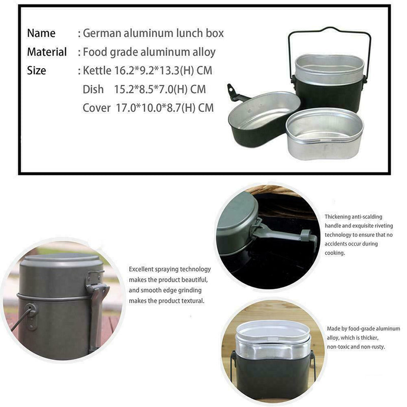 Outdoor Portable Cooking Camping Hiking Cookware Set Mess Lunch Box Kit Y1X1