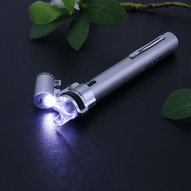 Universal 100X Adjustable Microscope Portable Pen Like LED Microscope Lll