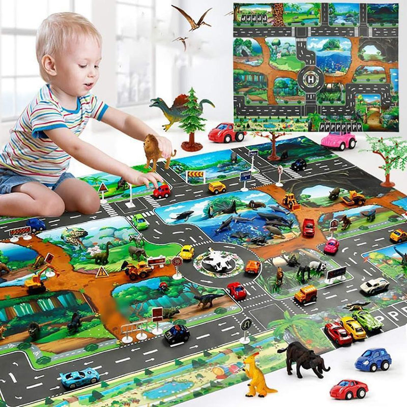 Kids Baby Play Mat Pad Dinosaur Traffic Kids Chidren Climbing Game Floor Ca