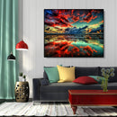Painting By Numbers Kit DIY Red Cloud Canvas Oil Wall Art Picture Gift Orname