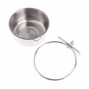 Stainless Steel Pet Bowl Hanging Stationary Drinking Water Food Feeder (M) Newly