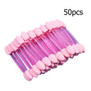 50pcs Eye Shadow Brush Double Sided Beauty Women Makeup Brushes (Pink)