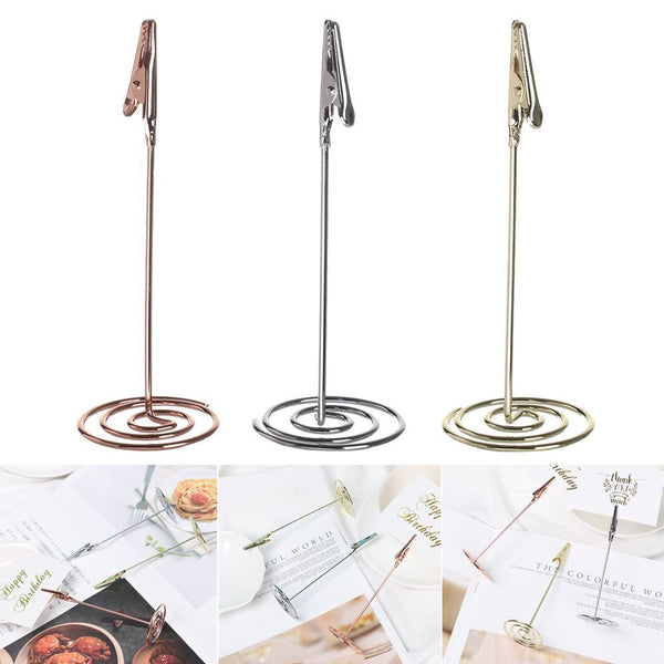 Desktop Decoration Table Numbers Holder Place Card Clamps Stand Photos Clips