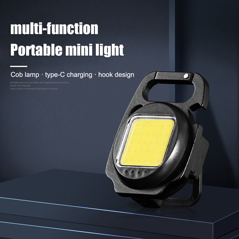 Multifunctional Portable USB Rechargeable Mini Keychain Camping Flashlight