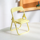 Mini Mobile Holder Creative Folding Chair Table Cell Phone Stand (Yellow) Newly