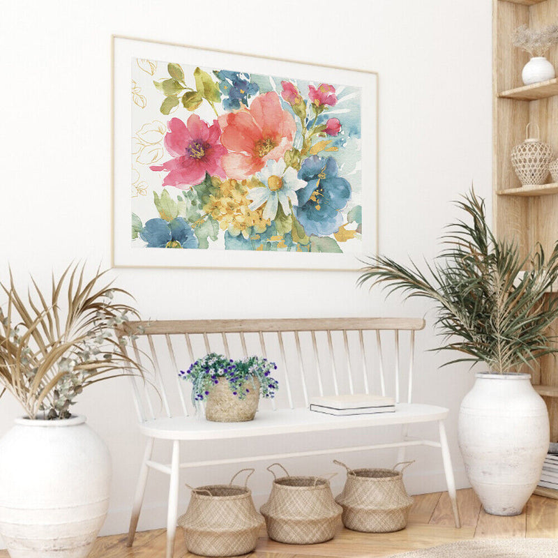Multi-color Flower Oil Paint By Numbers DIY Frameless Drawing Picture for Adu