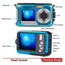 Waterproof Digital Camera 1080P HD 2.4MP Underwater Video Recorder (Blue)
