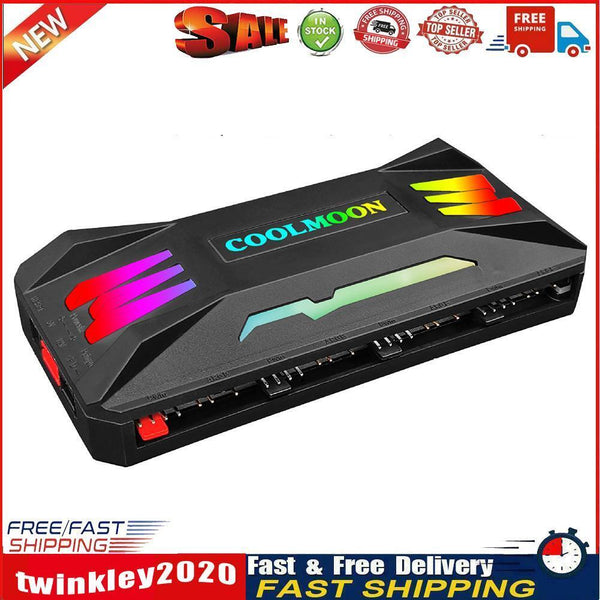 COOLMOON RGB Controller 4Pin PWM 5V 3Pin ARGB Fan Remote Control (Black) Newly