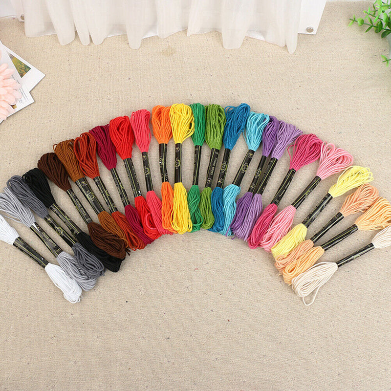 24 Farben Threads Cross Stitch Baumwolle Stickerei Thread Zahnseide Nähen Sträng