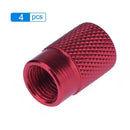 4pcs Auto Bicycle Tire Valve Caps Dust Covers for Schrader Valve (Red) Newly