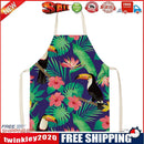 Kitchen Linen Apron Bird Print Home Cooking Baking Bib Cleaning Accessories