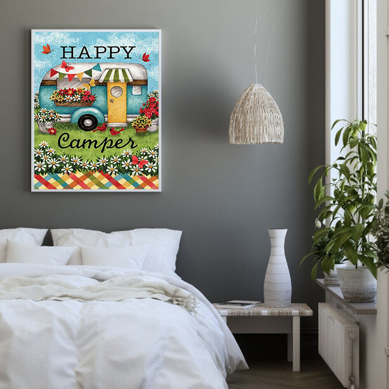 DIY Paint By Number Kit Frameless Camper Abstract Handpainted Canvas Wall D