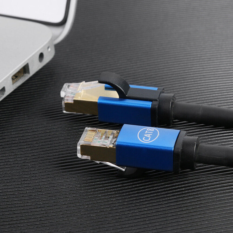 Cat8 Ethenet Cable RJ45 STP 26AWG LAN Cable Blue for Router Modem PC (0.5m)