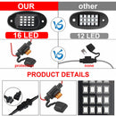 Waterproof Car Underglow RGB LED Rock Lights Chassis Music Lamps (1 to 6) Newly