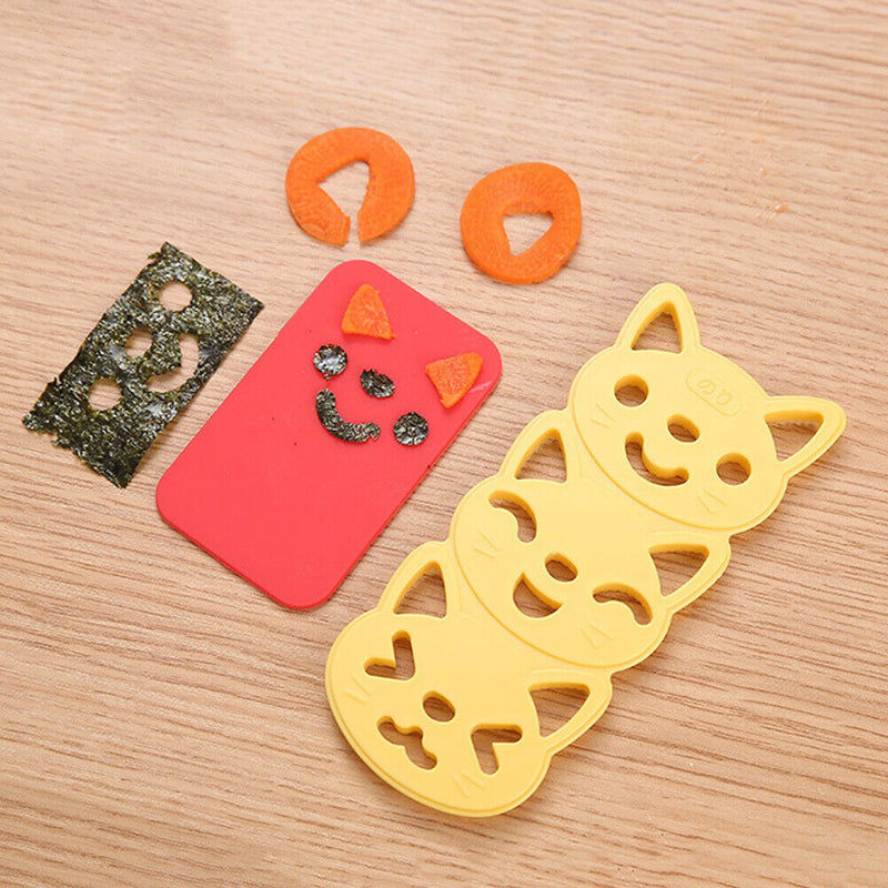 Cat Rice Ball Mould Onigiri Maker Set Cartoon Sushi Making Kitchen Tools